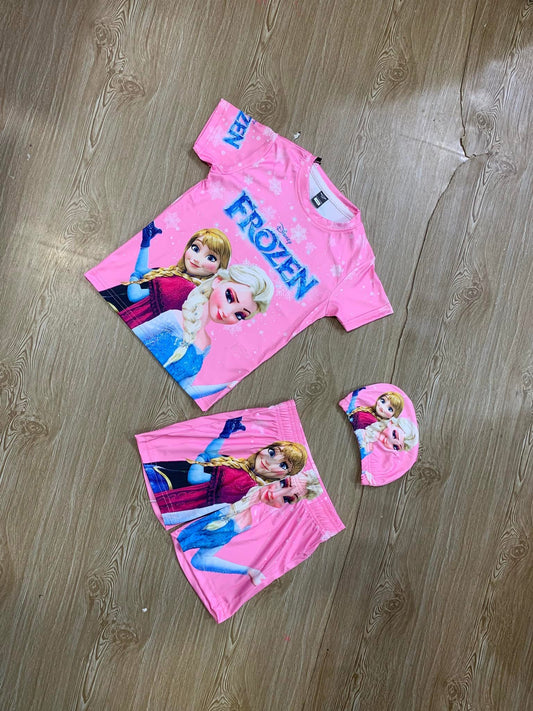 FROZEN TOP BOTTOM SET WITH CAP (JERSEY MATERIAL)